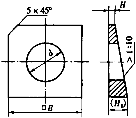 5.槽钢用方斜垫圈(GB/T 853—1988)